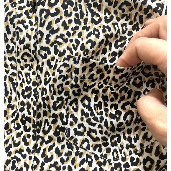 J. CREW Women's 100% Silk Button-Up Dress Shirt Blouse Top in Leopard Print - Picture 12 of 14